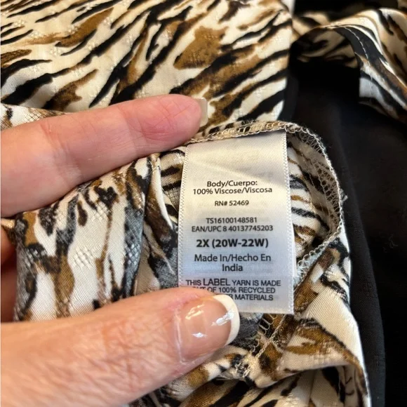 Terra $ Sky Stylish Zebra Print Dress 2X NWT - Picture 6 of 6